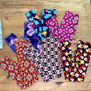 6 lularoe Mickey/Minnie leggings